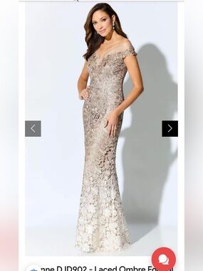 Ivonne D ID902 - Beaded Lace Evening Gown